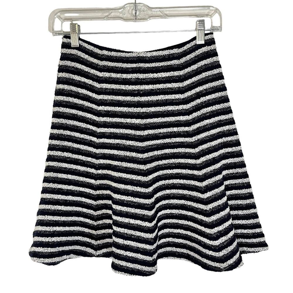 Theory Size 0 Lyerly Striped Blue White Boucle Flare Skirt